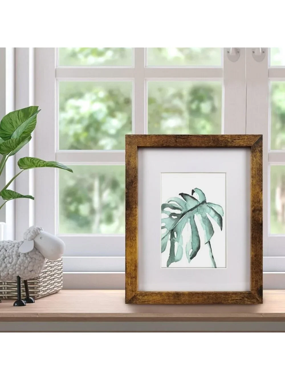 Set of 6 Brown 8x10 Picture Frames - Display 5x7 or 8x10 Photos, Wall Decor